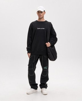 Off-White Black sweatshirt with Script Arrow embroidery 44MBA054S26F001
