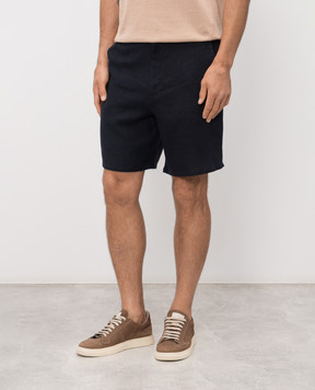 Trussardi Blue linen shorts P025M000117NMP312T38