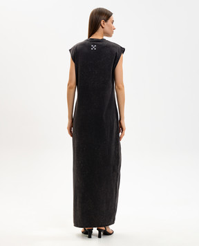 Off-White Gray dress with logo print 2DH00BS26JER001