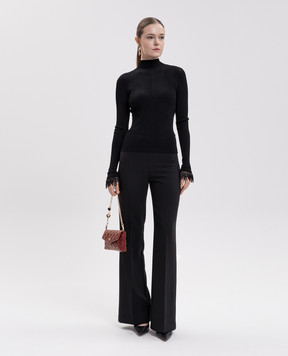 Twinset Black top with fringe 262TT3080