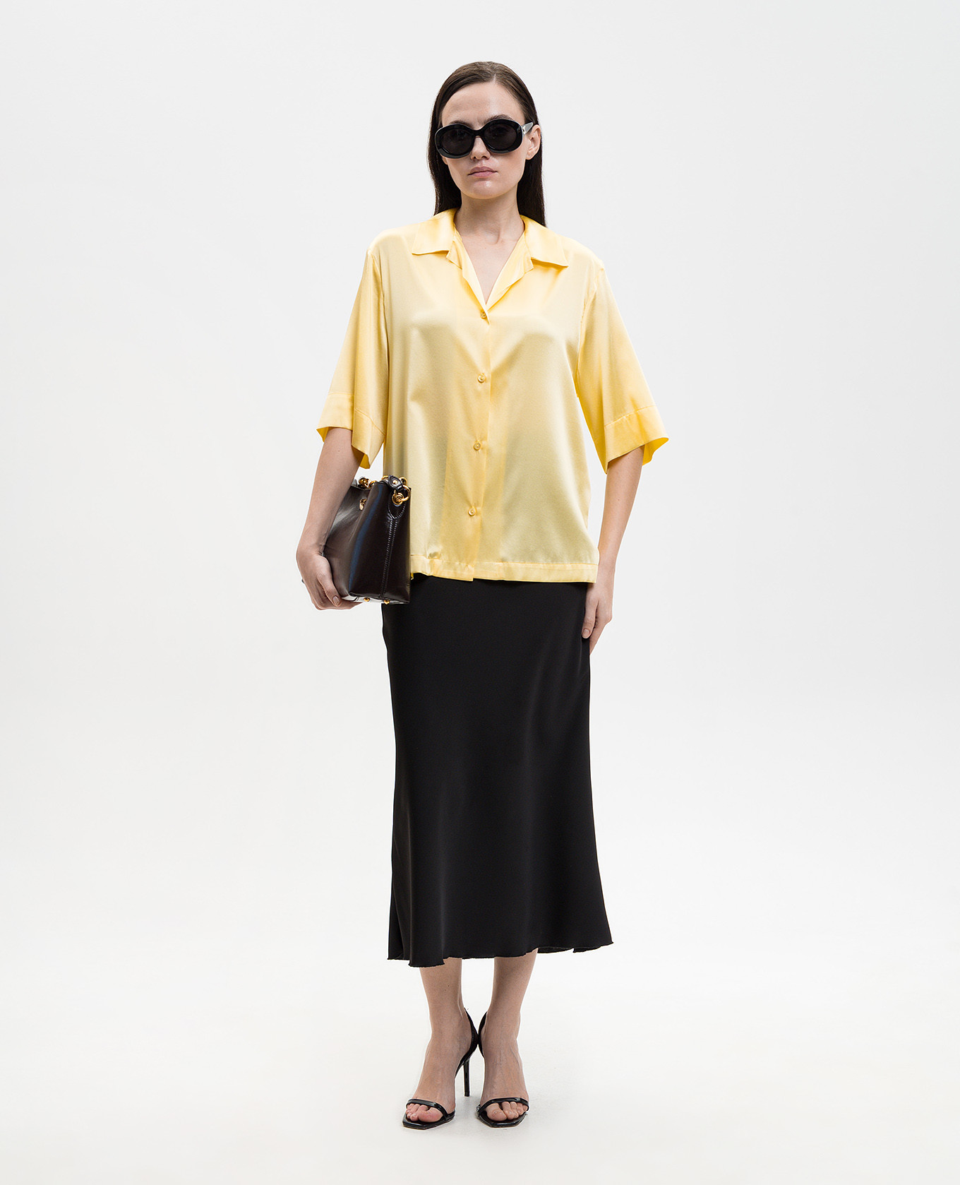 Yellow silk blouse Solotre 2