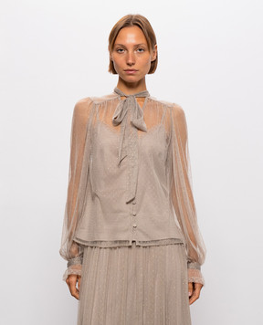 Twinset Beige blouse with lurex 262TT2153
