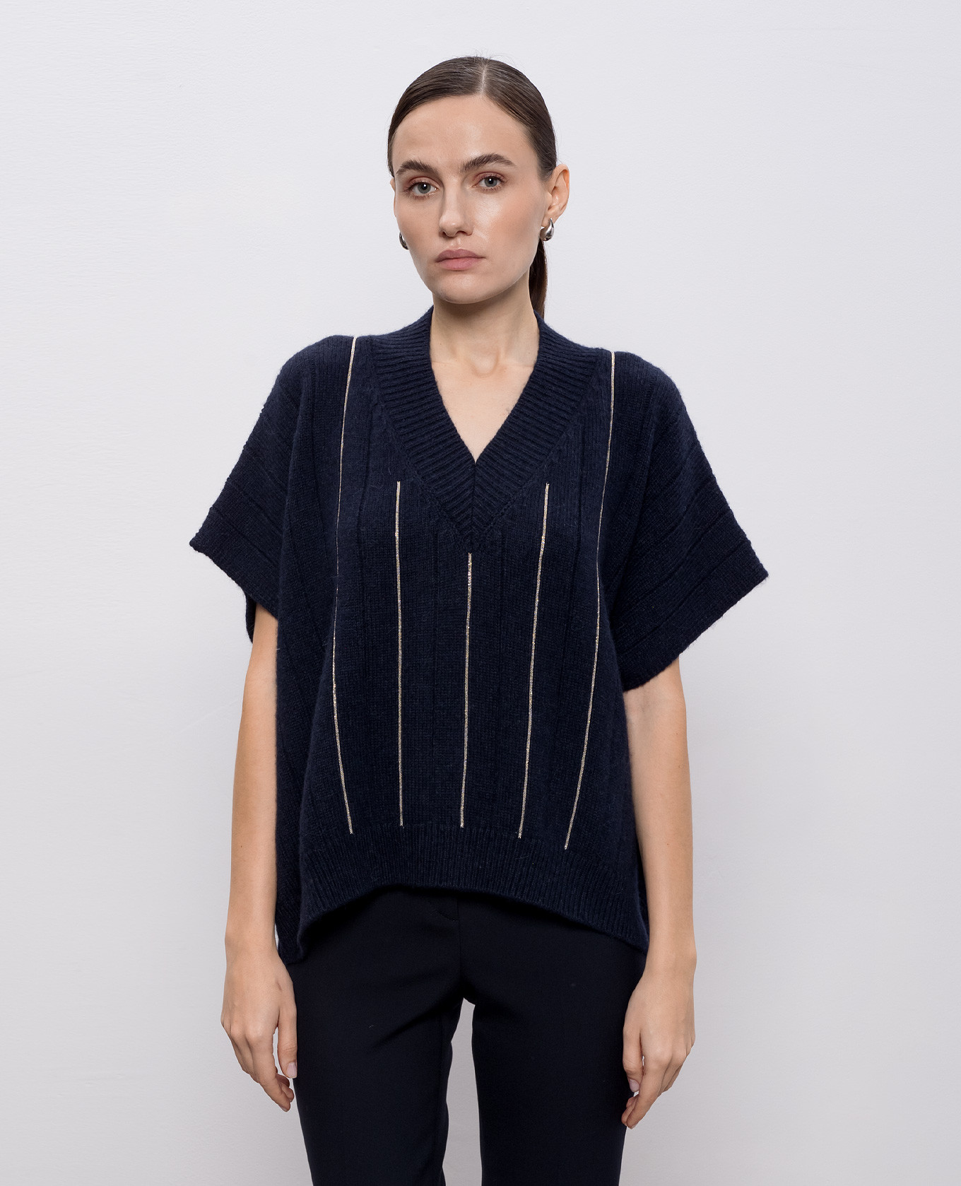 Blue vest made of wool, silk and cashmere Peserico 3