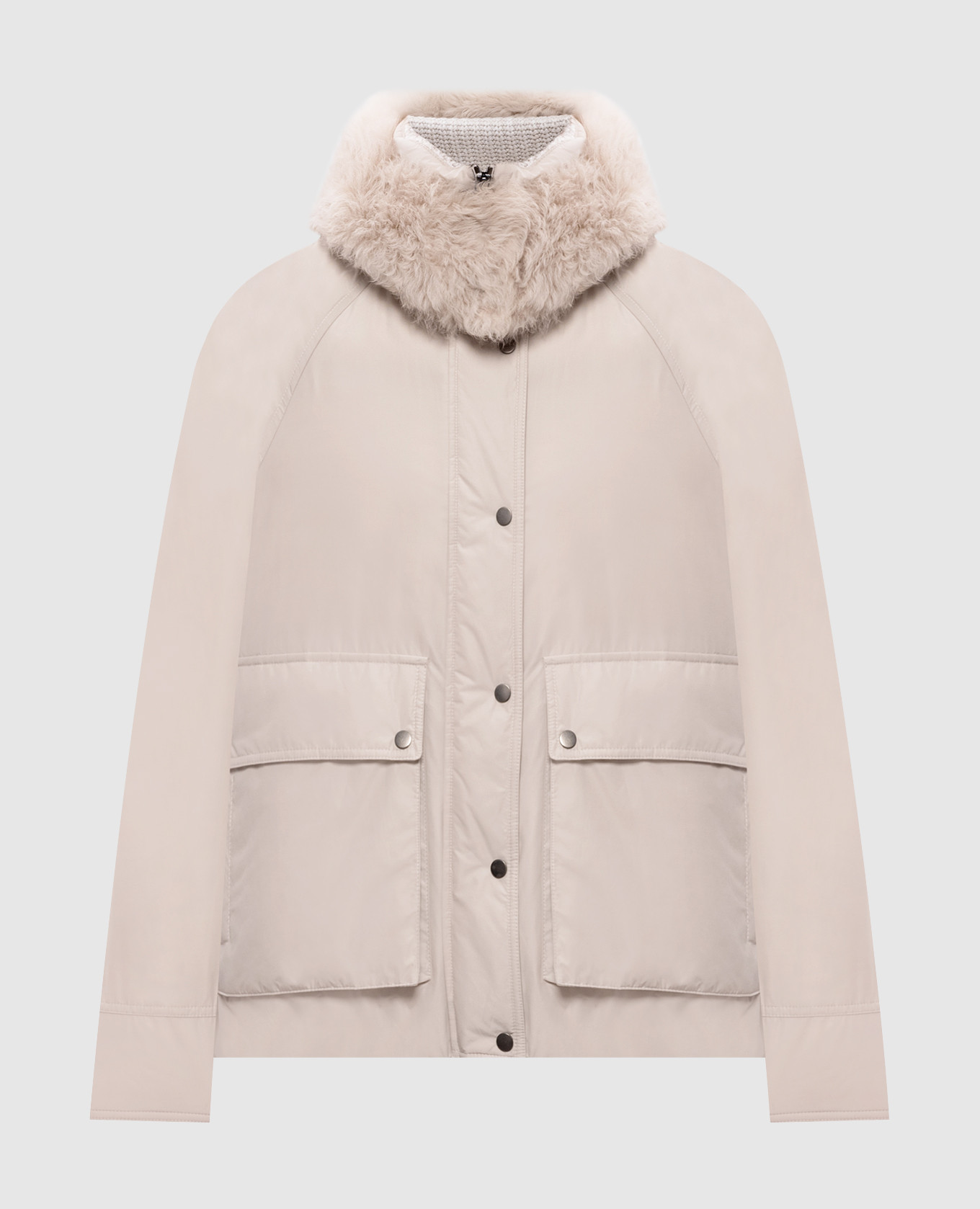 

Gray down jacket with fur Brunello Cucinelli, Grey