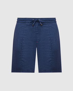 ISAIA Blue linen shorts PNC021P9120