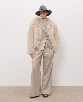 Simonetta Ravizza Beige Felix reversible sheepskin jacket F06JA423MG3R