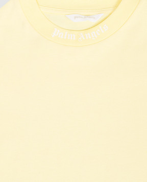 Palm Angels Children's yellow T-shirt with logo print PGAA001S26JER001