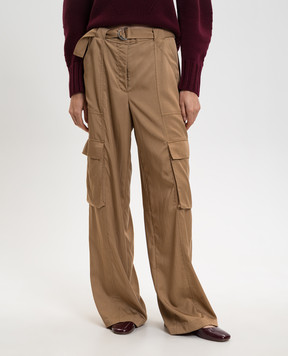 Simkhai Brown cargo pants with belt 1264136SS