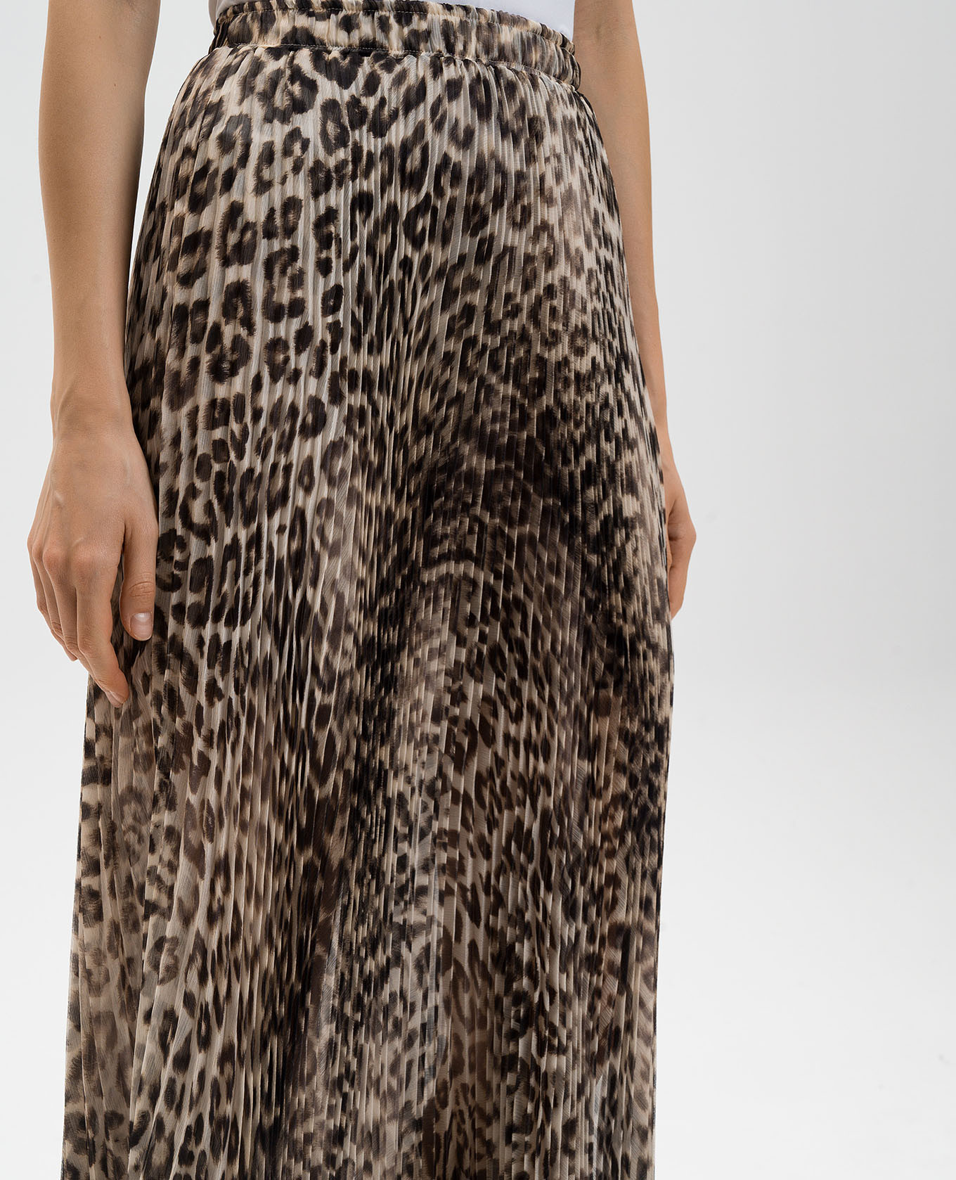 Beige silk midi skirt with animal print Ermanno Scervino 5