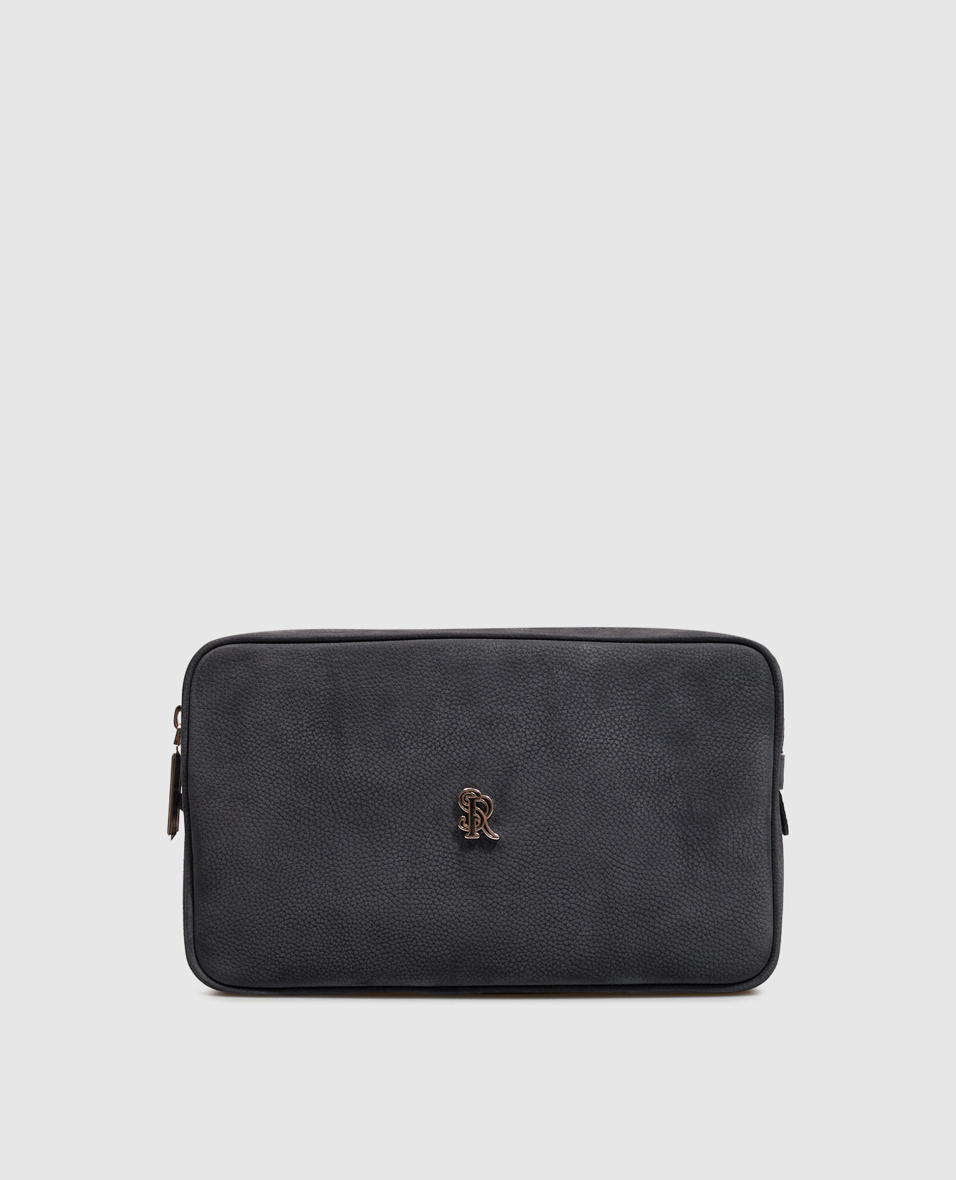 Blue nubuck bag with monogram logo