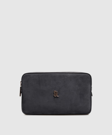 Blauwe nubuck tas met monogramlogo