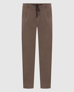 Peserico Brown pants with logo patch R54774T23D00800