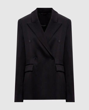 Loulou de Saison Black double-breasted jacket HORN with wool HORNLDS