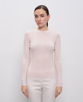 Peserico Pink ribbed wool jumper S99008F18K09168