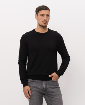 Trussardi Black jumper with embroidered emblem M0168000077NMK601K01