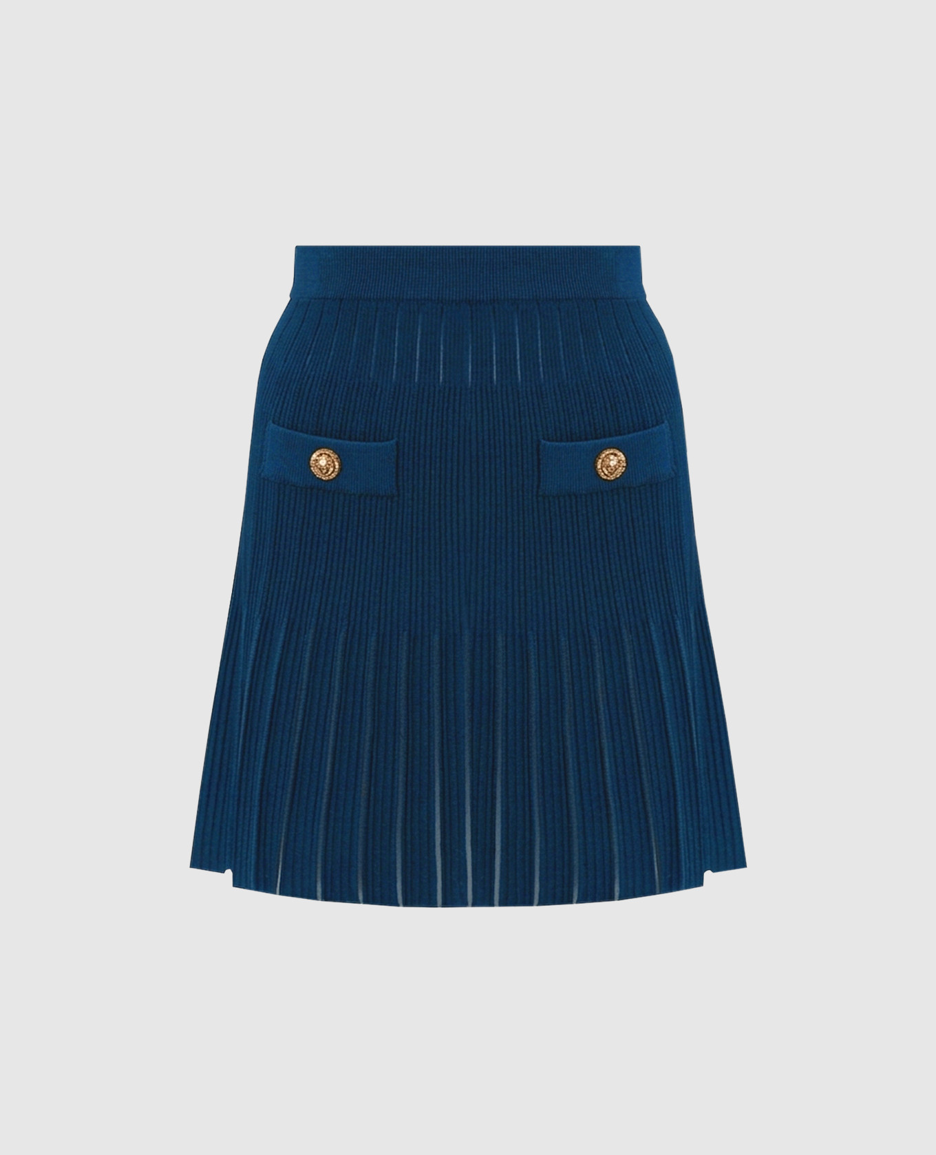 Blue skirt with woven stripe pattern