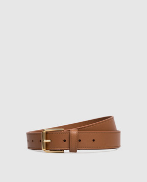 Givenchy Voyou brown leather belt with logo BB408HB2AE