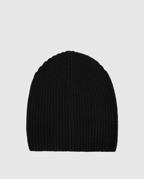 Allude Black cashmere hat with lapel 26511244