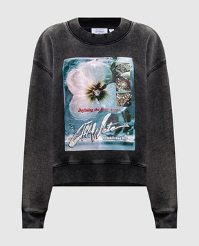 Off-White Gray sweatshirt with print 2BA075S26FLE001