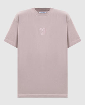 Off-White Pink T-shirt with branded print 2FA00489T