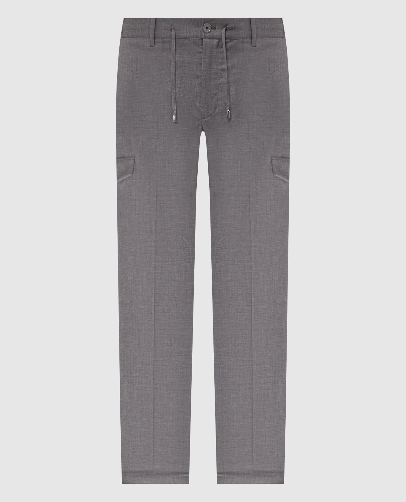Grey wool cargo pants