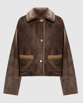 Babe Pay Pls Beige cropped sheepskin coat 2527MERINO