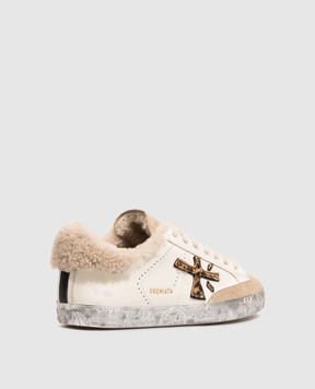 Premiata Steven white leather sneakers with fur STEVEND7606M