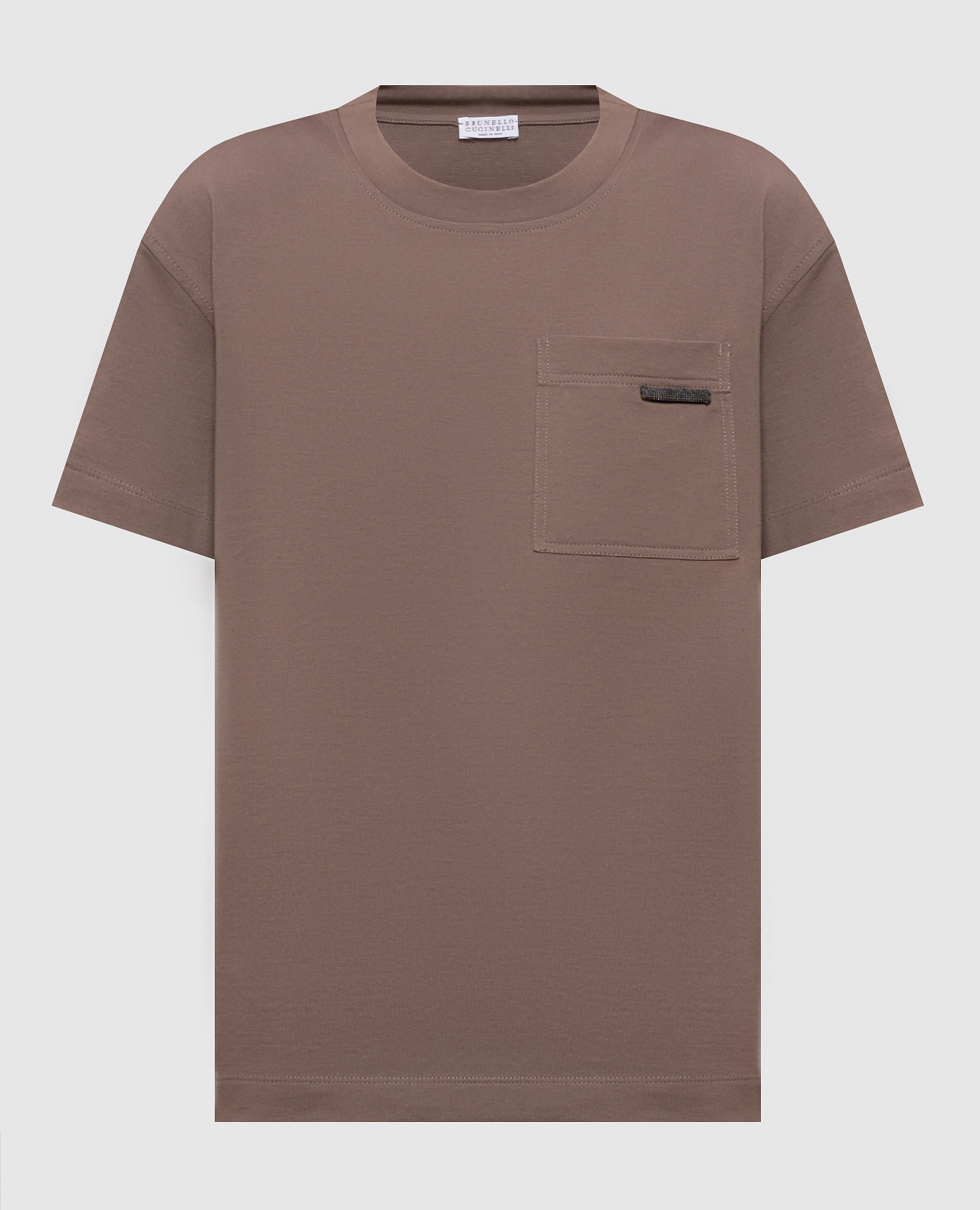 

Brown T-shirt with monil chain Brunello Cucinelli