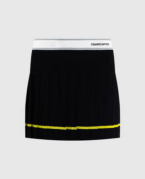 Casablanca Black pleated skirt with logo WSP26KW123401