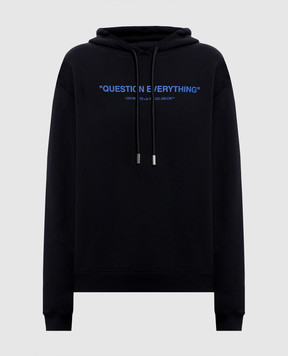 Off-White Black hoodie Question Everything 2FE00503T