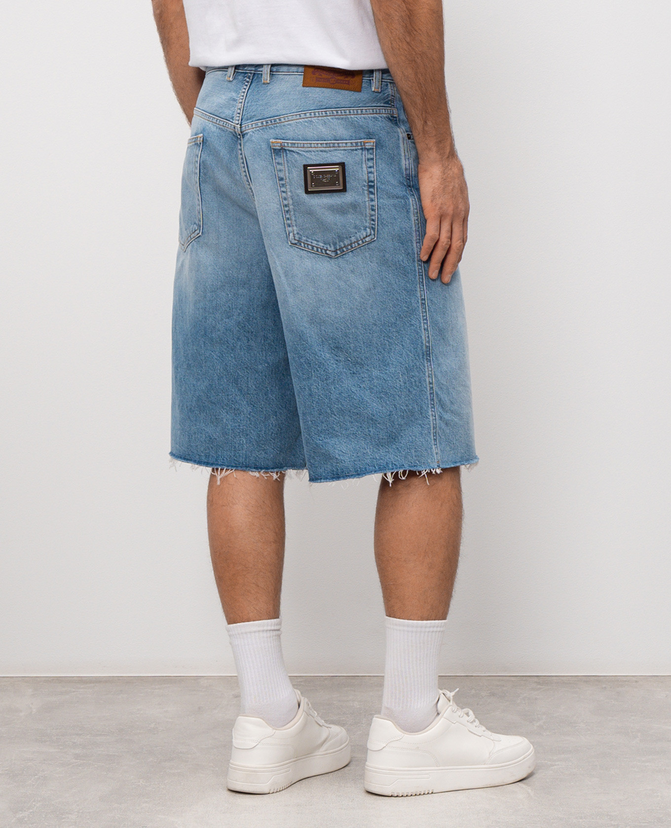 Blue denim shorts with logo patch Dolce&Gabbana 4