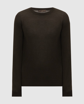 Brett Johnson Green wool jumper FW26K22LPWIVNO
