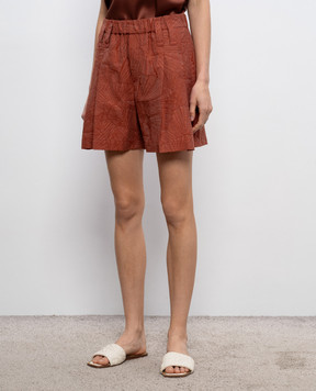 Brunello Cucinelli Brown shorts with woven pattern MQ988P9149