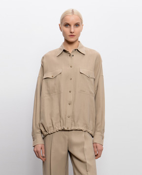 Brunello Cucinelli Beige jacket with linen MH126NE416