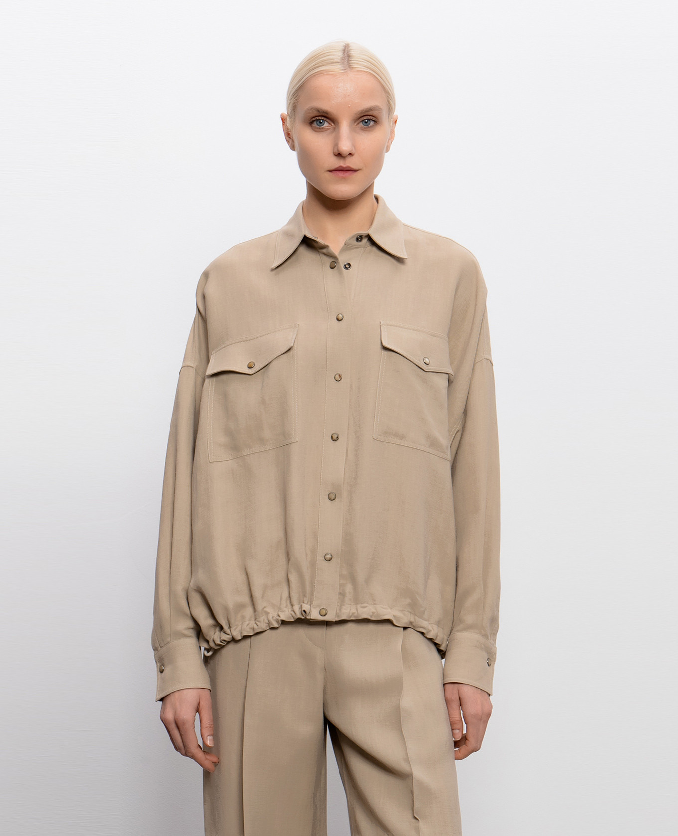 

Beige jacket with linen Brunello Cucinelli