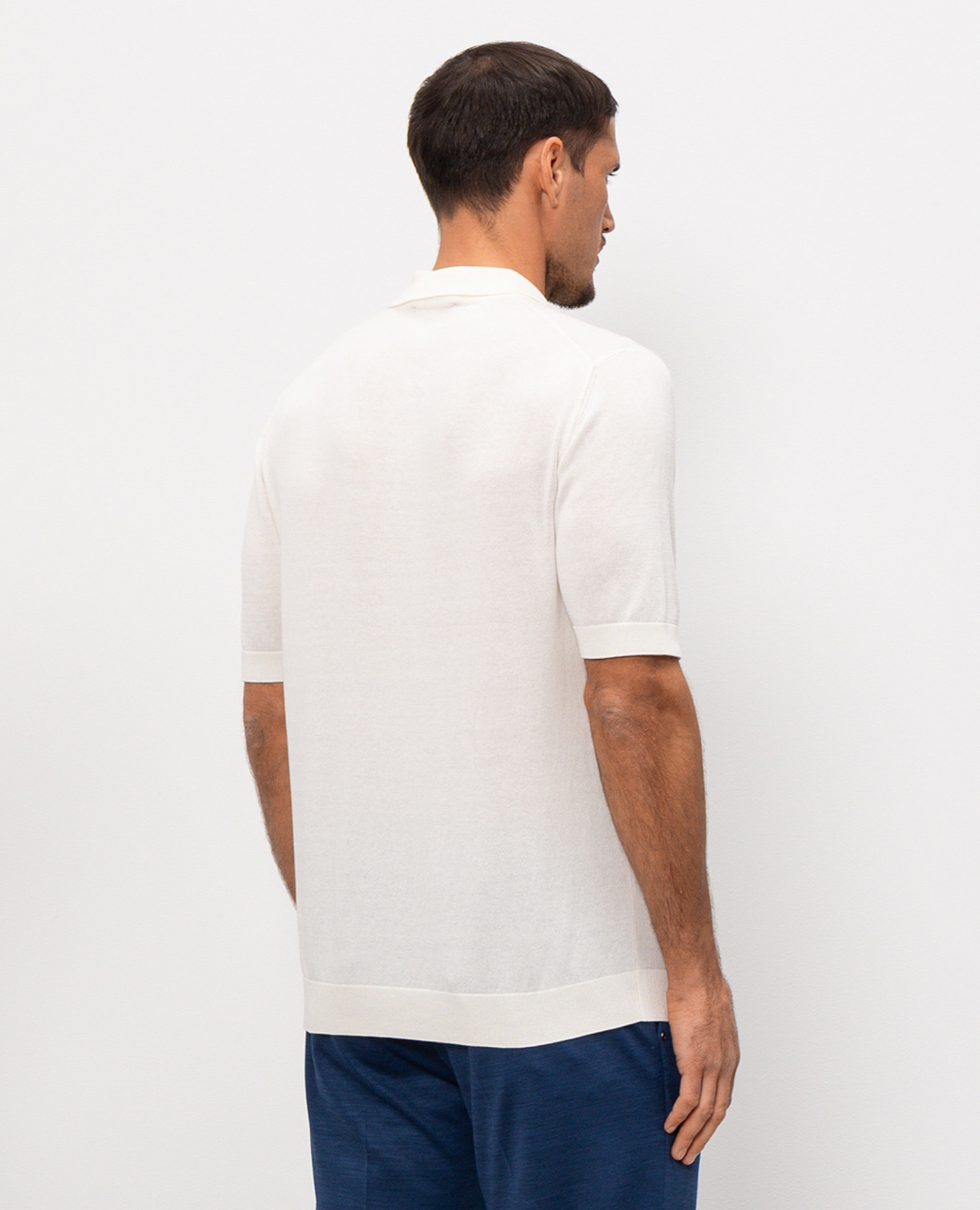 Ivory silk polo Cashmere&Whiskey 4