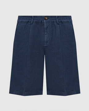 Brunello Cucinelli Blue linen shorts M243DU0065
