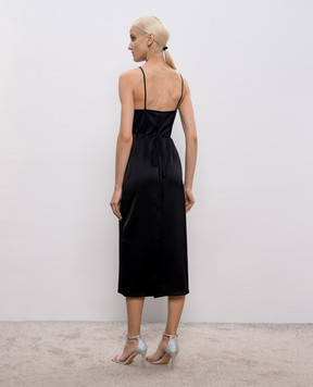 SSHEENA Black midi dress Apron with a smell 26SSAPRONTS26005