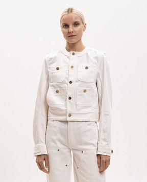 Balmain Ivory denim jacket HF1TC225DG14