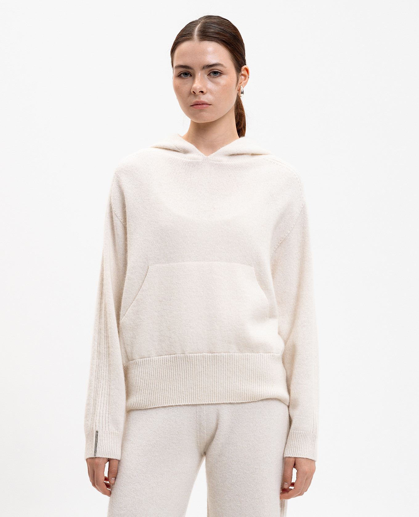 

White alpaca and silk hoodie Peserico