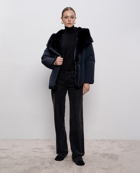 Allude Black merino wool turtleneck with lurex 25564102
