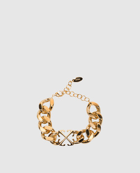 Off-White Gold chain bracelet with textured emblem OWOA12FC99MET001