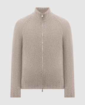 Brunello Cucinelli Beige cashmere and silk cardigan MET302116