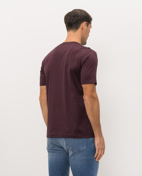 Stefano Ricci Burgundy T-shirt with logo embroidery MNH6105140TE0001