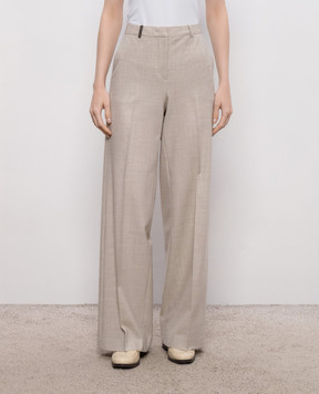 Peserico Beige wool pants with a pattern A0456706413