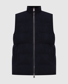 ISAIA Blue corduroy down vest SW730520320