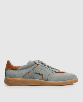 Santoni Grey suede sneakers with embossed logo WBPL61463FARTUBY