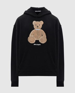 Palm Angels Black hoodie with Bear patch PMBB17DS26FLE00C