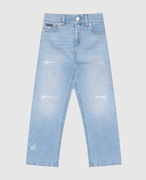 Dolce&Gabbana Children's blue jeans with holes L42F92LDD95814