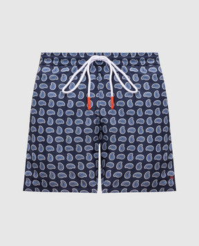 ISAIA Blue paisley swim shorts COSI19BW277